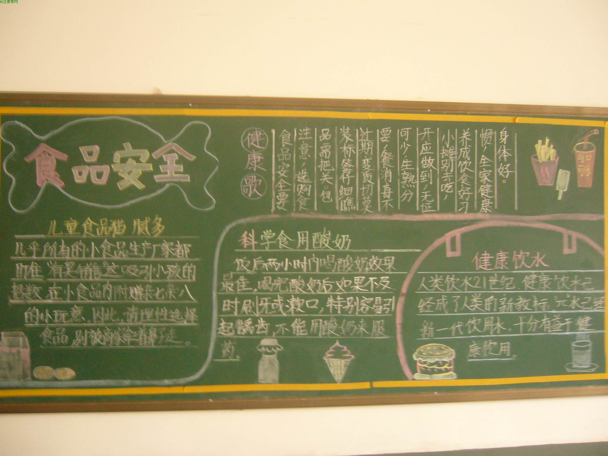 食品安全黑板报图片
