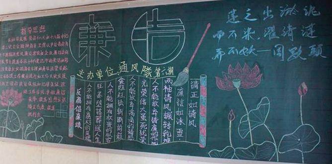 廉洁黑板报