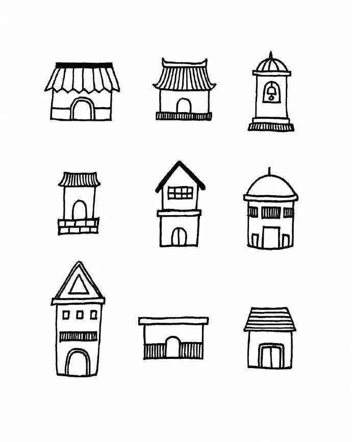 古代房子简笔画