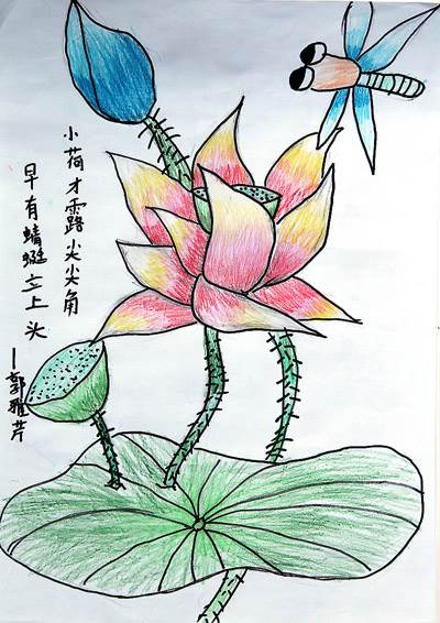 小荷才露尖尖角简笔画