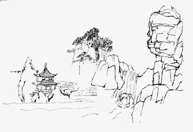 山水画图片大全简笔画