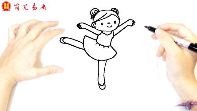 跳舞的女孩简笔画