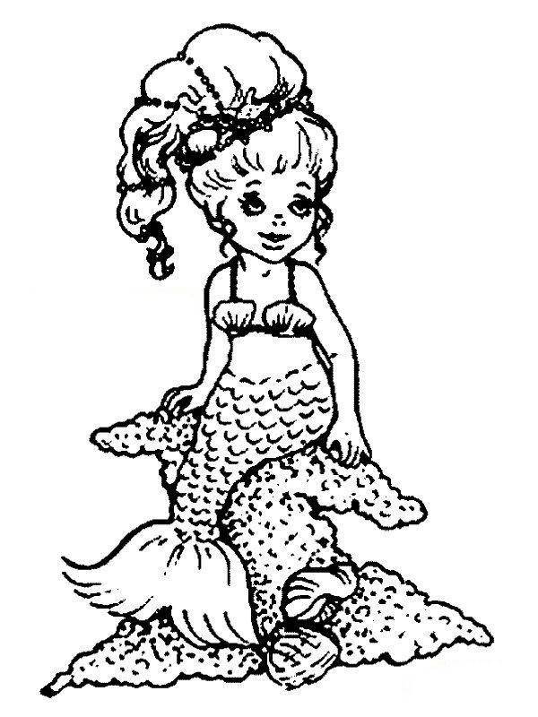 简笔画美人鱼