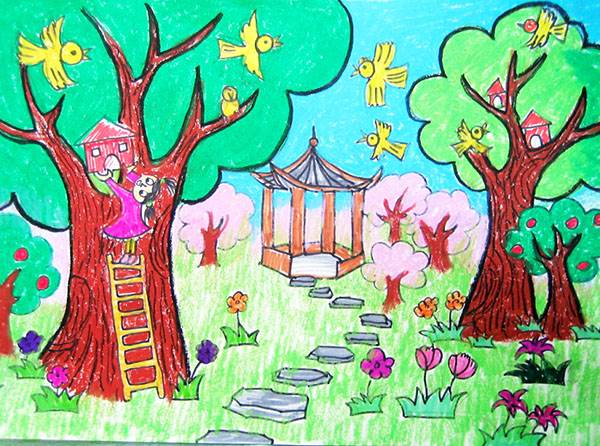 春天的花园简笔画