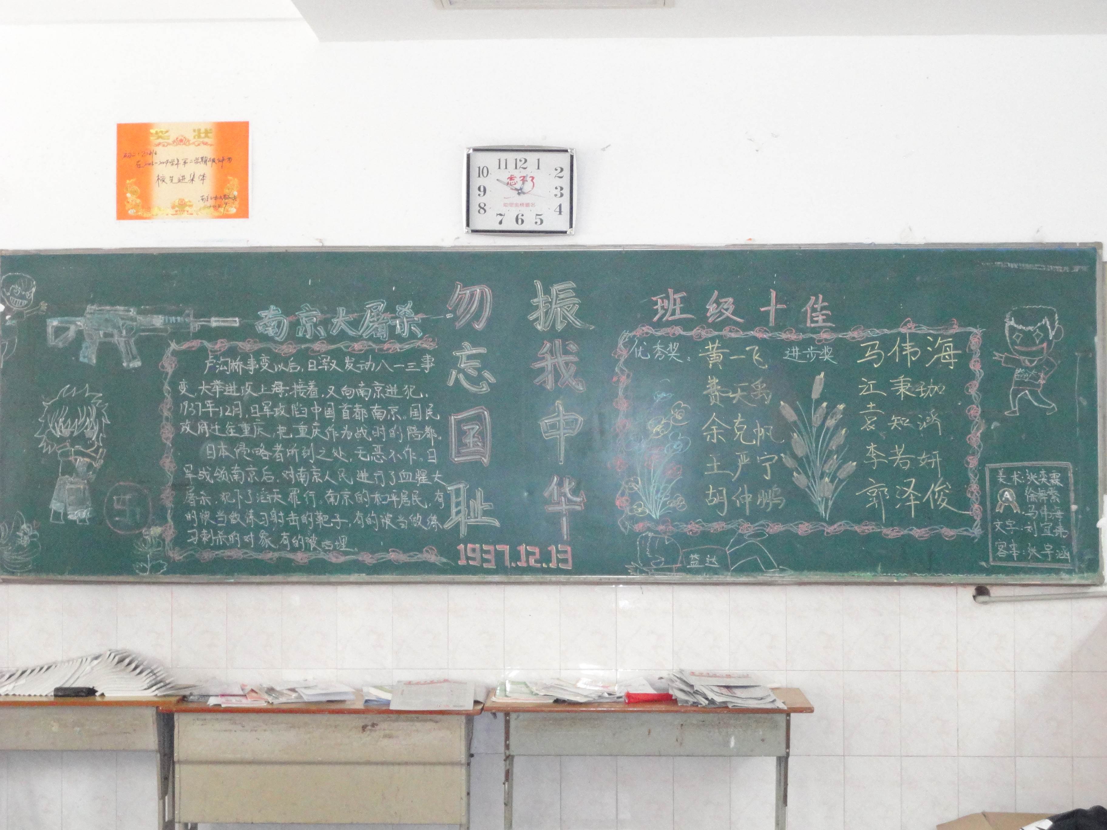 勿忘国耻黑板报