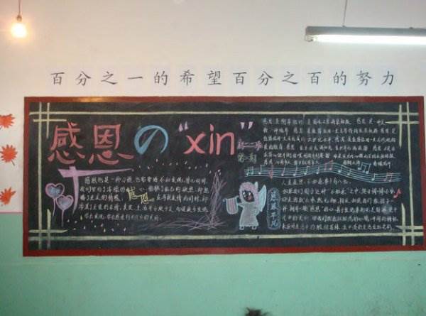 感恩黑板报设计