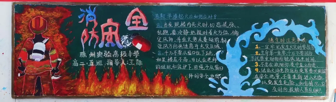 初中消防黑板报