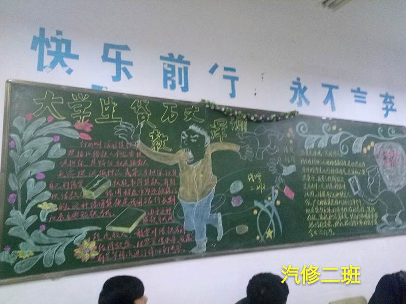 校园贷款黑板报