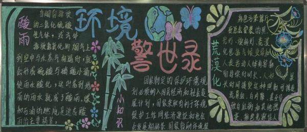 关于保护环境的黑板报