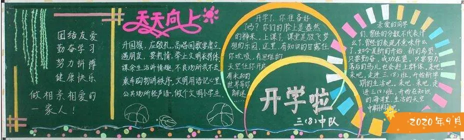 九年级开学黑板报