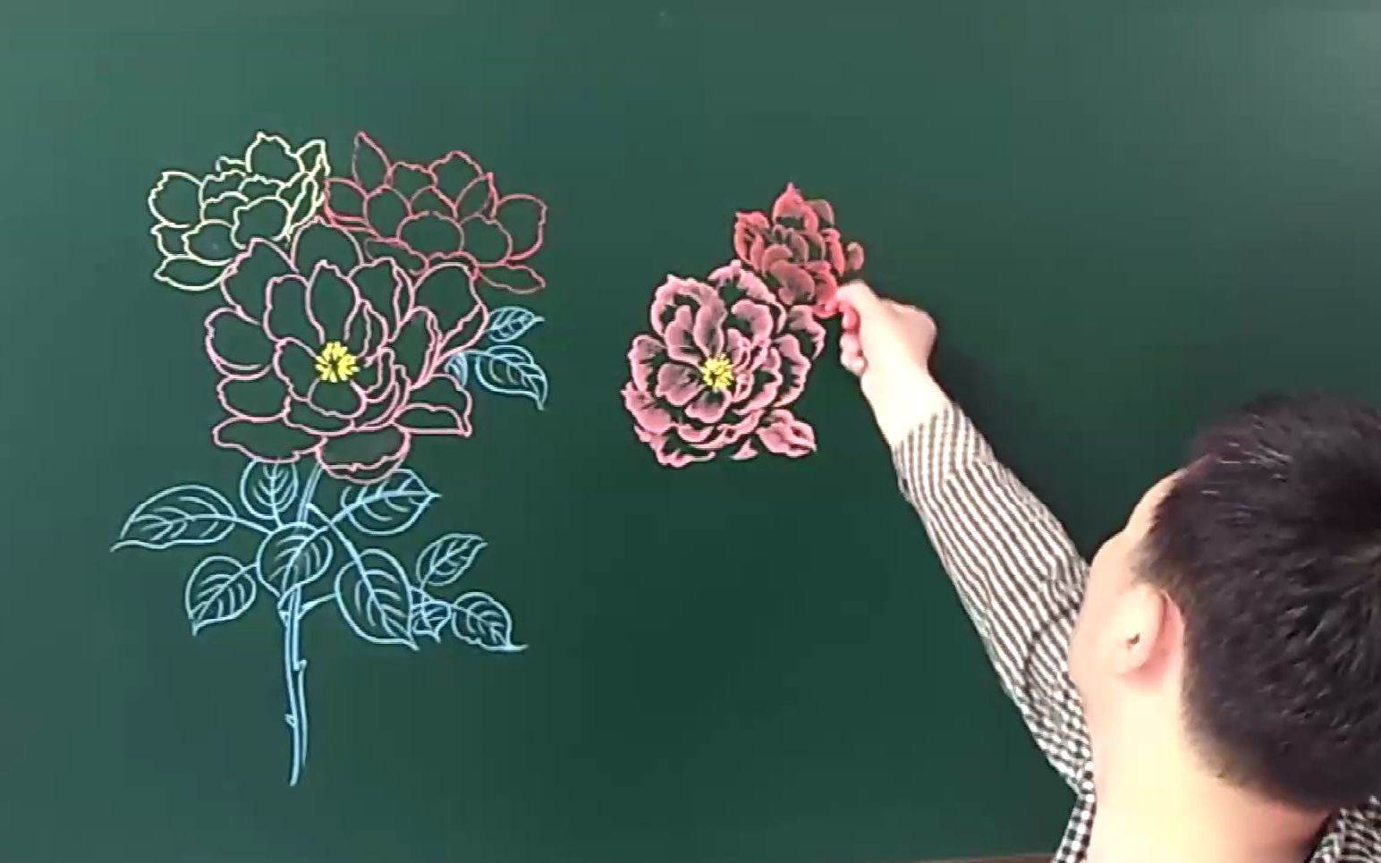 黑板报插图花