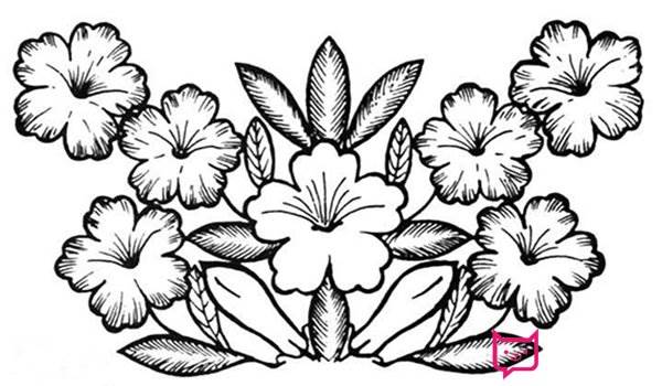 黑板报插图花