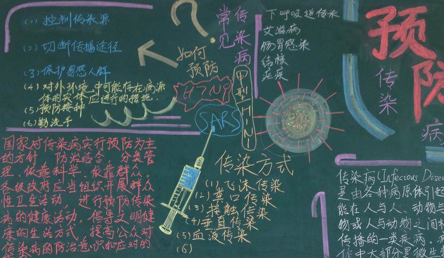 秋季预防传染病黑板报