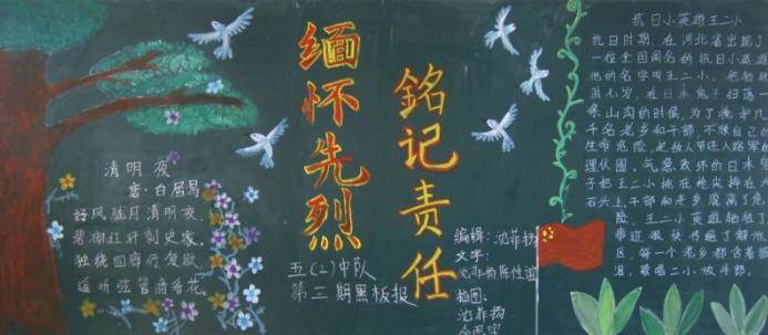 缅怀革命先烈黑板报