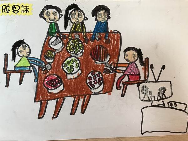 画一桌年夜饭简笔画