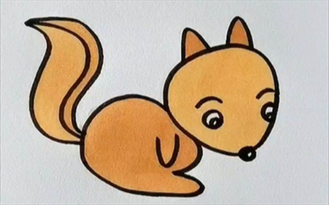 小松鼠 简笔画