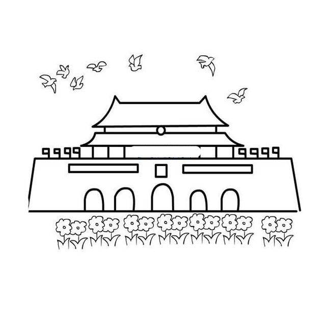 国庆节简笔画