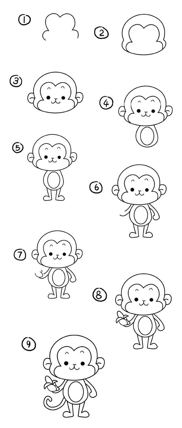 猴子的简笔画