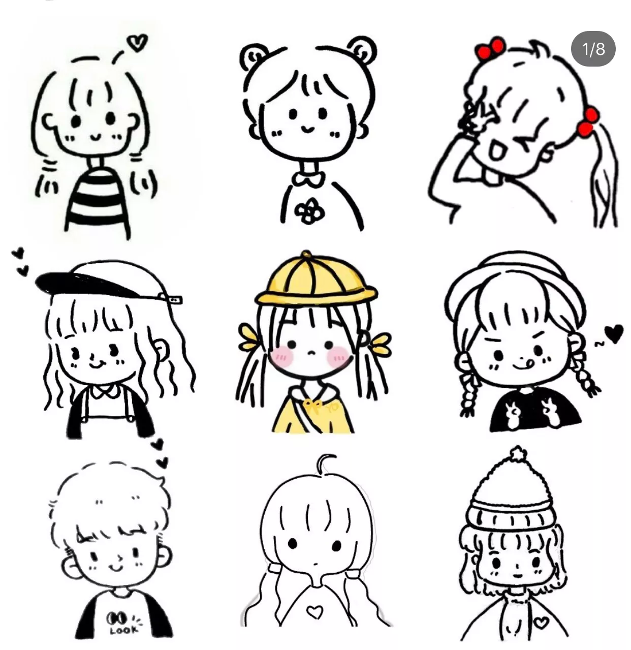 可爱女孩简笔画