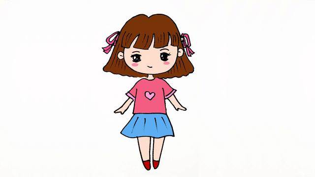 可爱女孩简笔画
