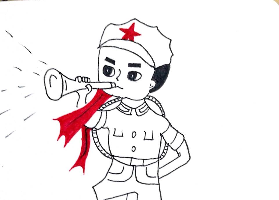 红色革命简笔画