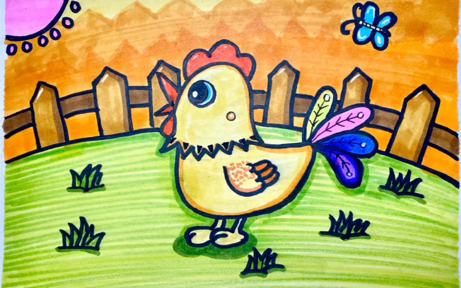 公鸡简笔画图片大全