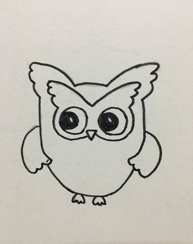 猫头鹰的简笔画图片大全