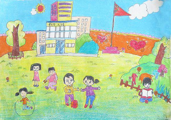 小学校园简笔画图片大全