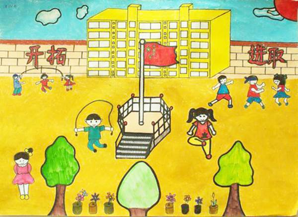 小学校园简笔画图片大全