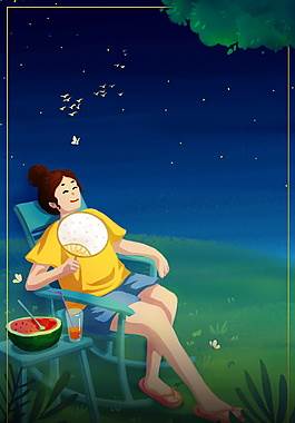 夏至吃西瓜的图片