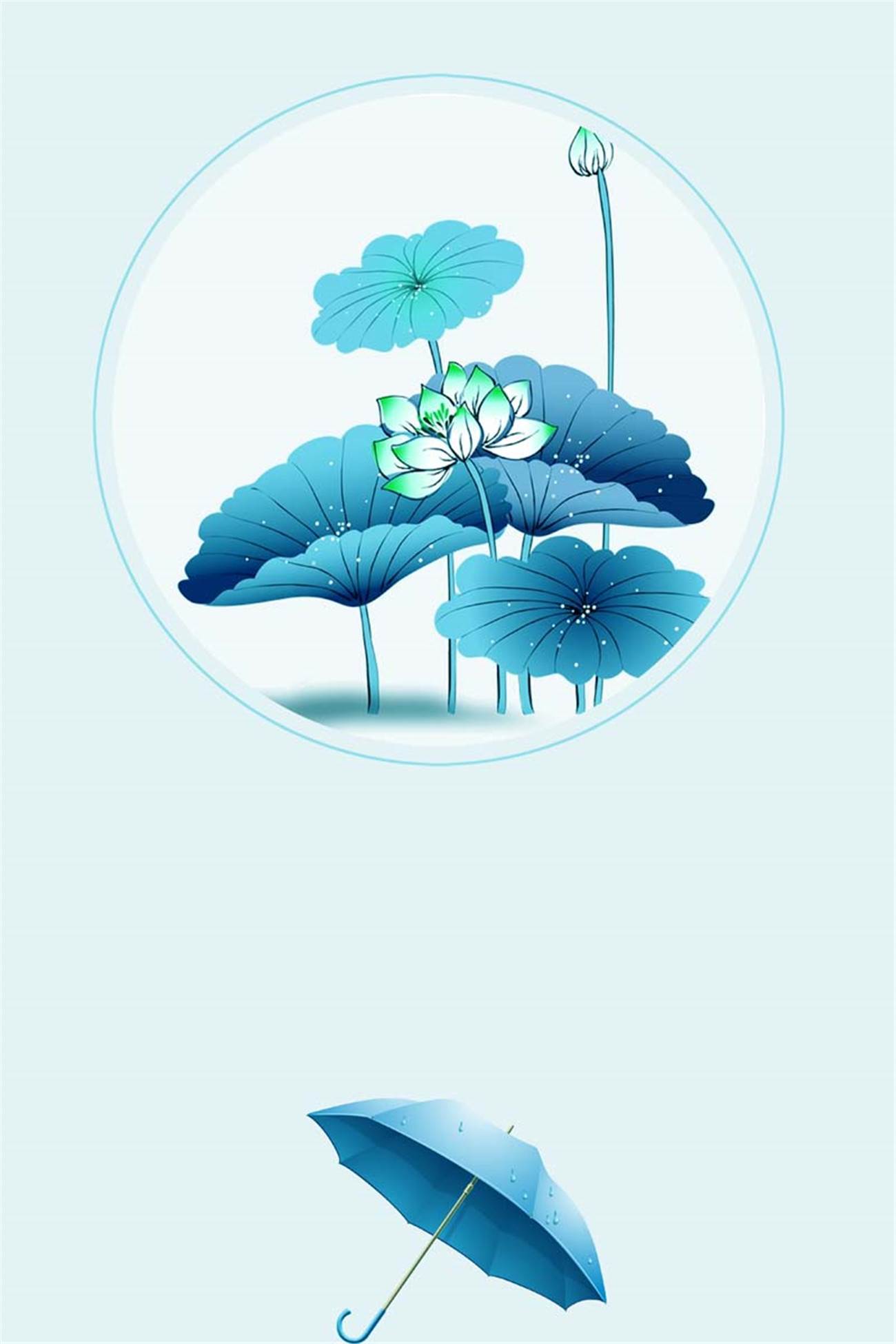 夏至荷花小船图片