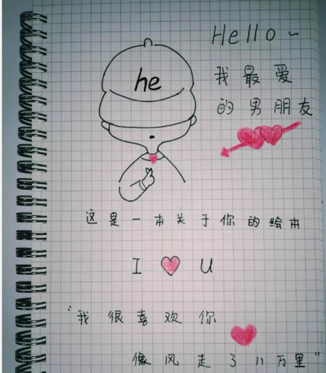 七夕节送给男朋友的简笔画