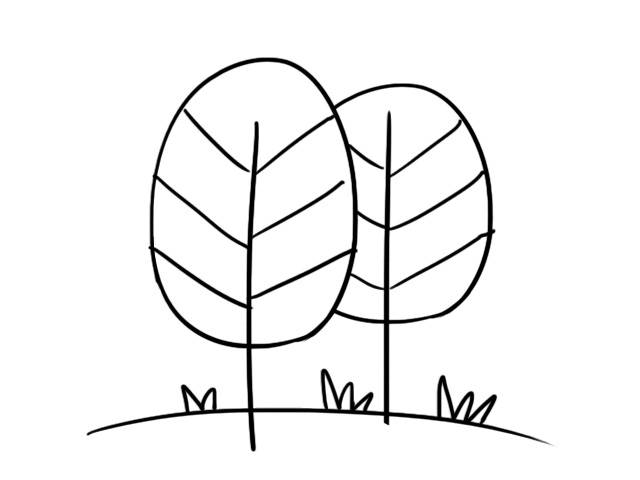 树林简笔画图片