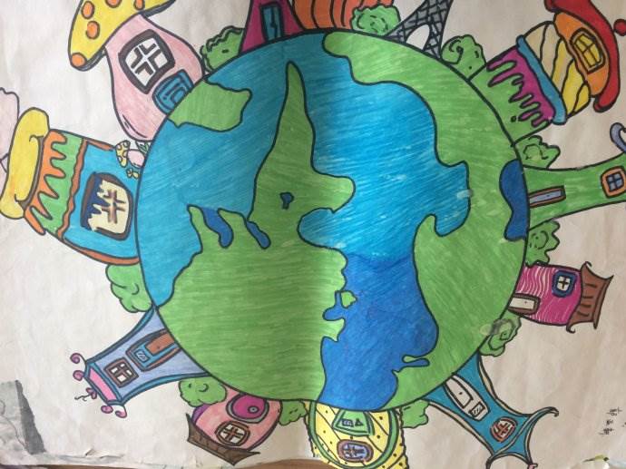 保护臭氧层绘画作品