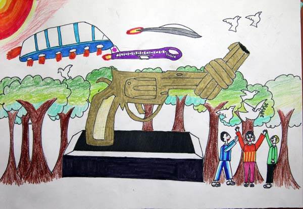 最简单的抗战儿童画