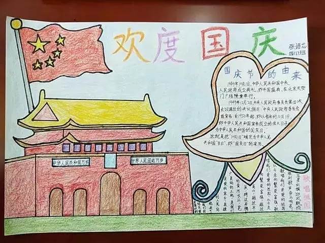 怎么画手抄报国庆节