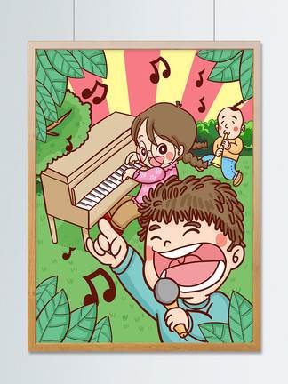 以音乐会为主题的画画作品